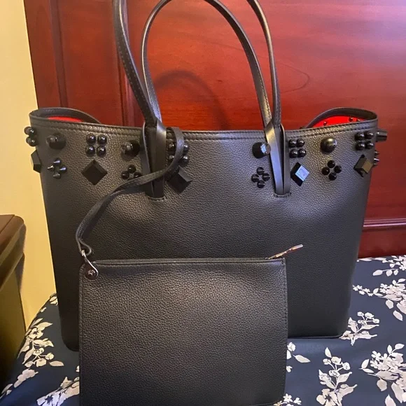 NWT Christian Louboutin Cabata Calf Leather Large Carryall & Wristlet Insert - Picture 4 of 9